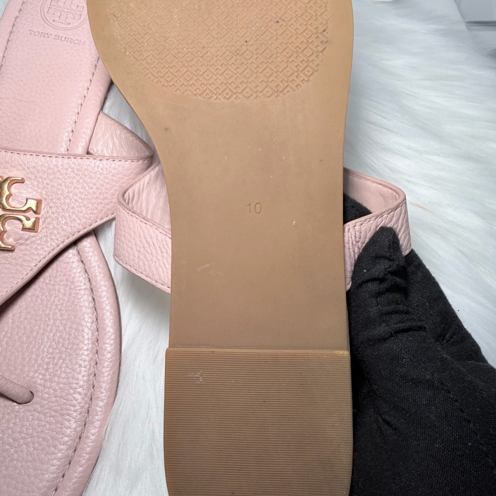 Tory Burch Blush Pink Logo Thong Sandals - Picture 10 of 11